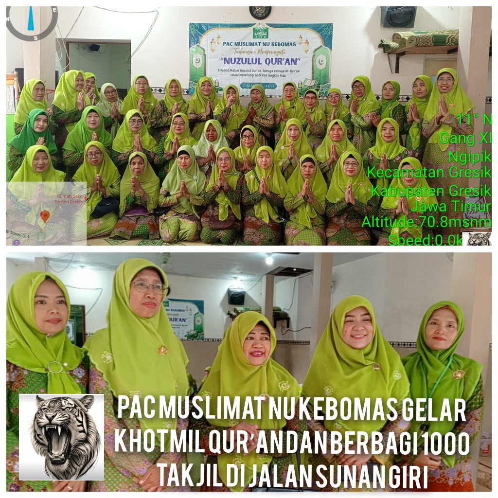 PAC Muslimat NU Kebomas Gelar Khotmil Qur’an dan Berbagi 1000 Takjil di Jalan Sunan Giri