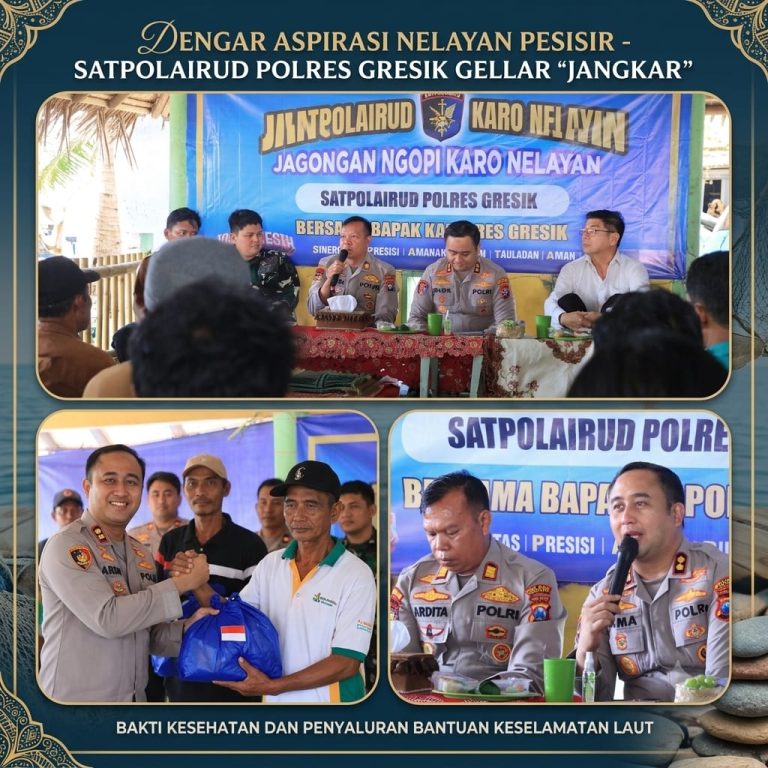 Kapolres Gresik Serap Keluhan Nelayan Pesisir, Salurkan Bantuan dan Perkuat Keselamatan Laut Lewat Program Jangkar