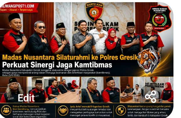 Madas Nusantara Silaturahmi ke Polres Gresik, Perkuat Sinergi Jaga Kamtibmas